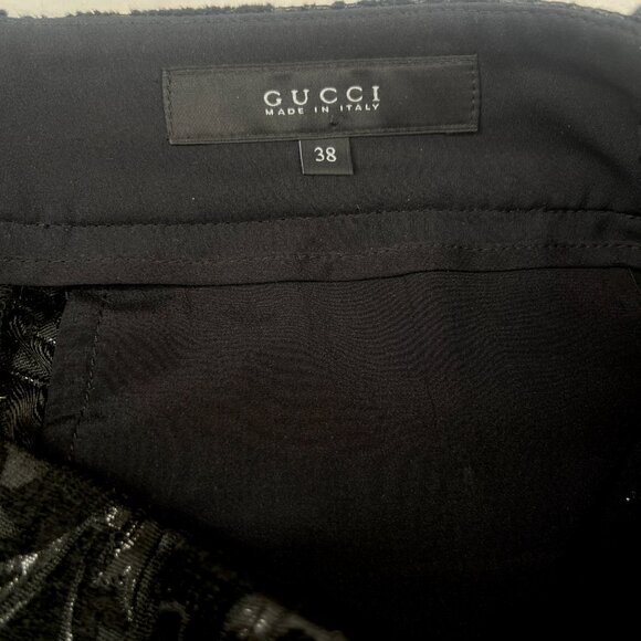 GUCCI Jacquard Hight waist Black Pant IT38 US4 - Picture 8 of 14